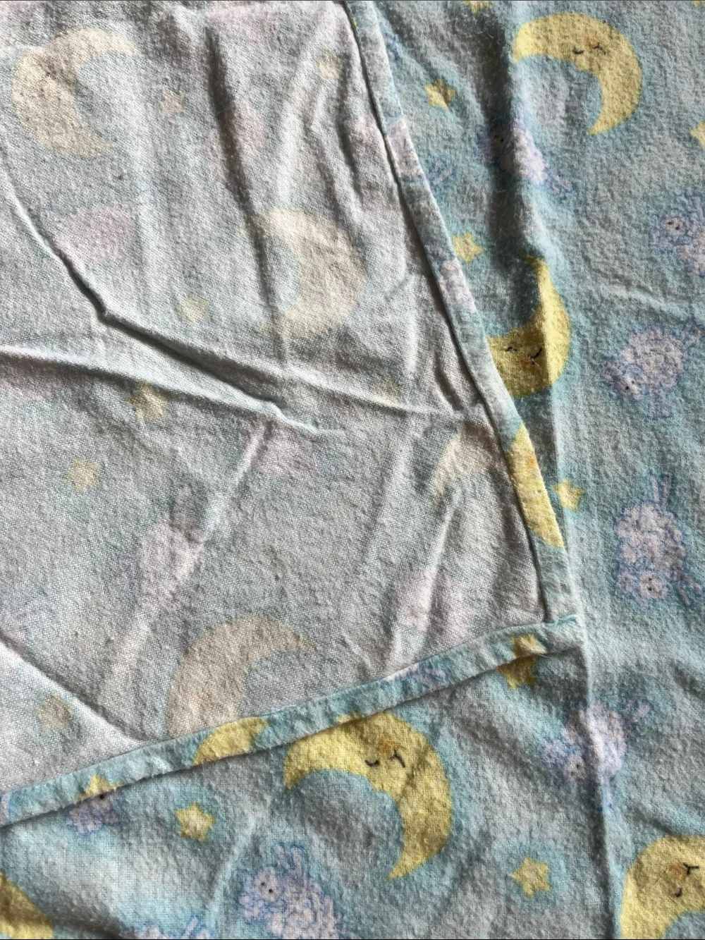 Baby Fleece Blanket Set - Light Blue Moon & Sheep Pattern